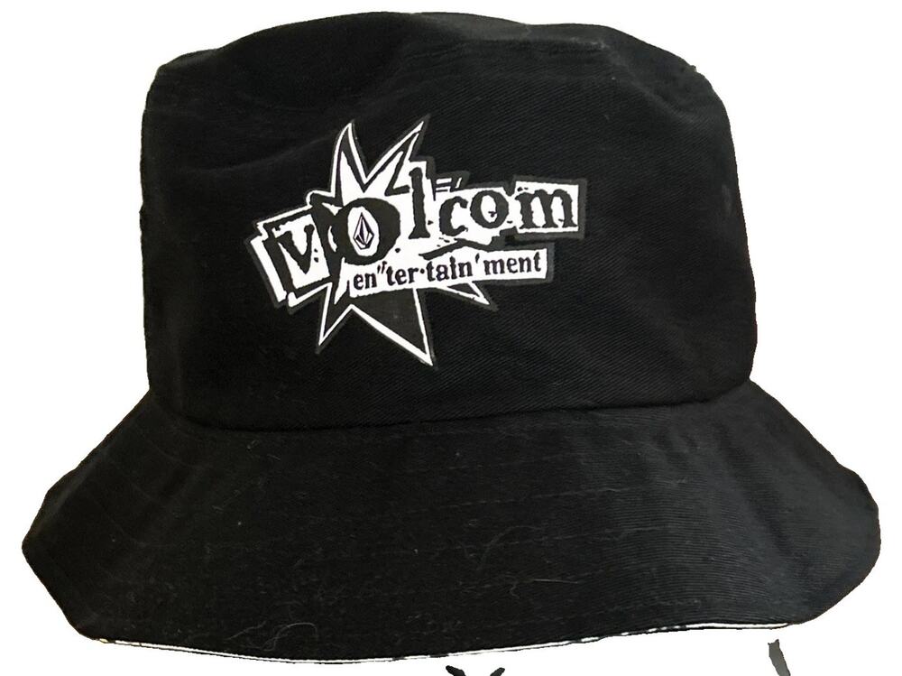 Volcom V Ent Flyer Reversible Bucket Hat Black & Geometric Combo New With Tags!